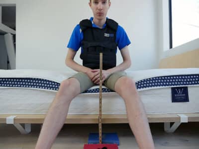 WinkBed edge support test - with weighted vest