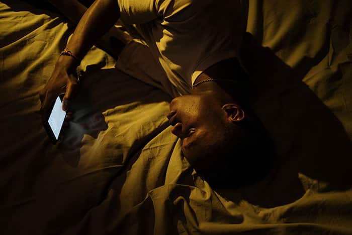 Sleeplessness caused by cell phone usage