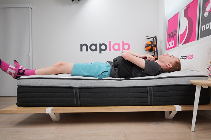 Helix Plus Luxe 2025 Edge Support Test Back Sleeping With Vest