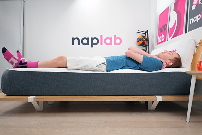 Ghostbed Comfort Foam Edge Support Test Back Sleeping Ghostbed Comfort Foam Edge Support Test Back Sleeping