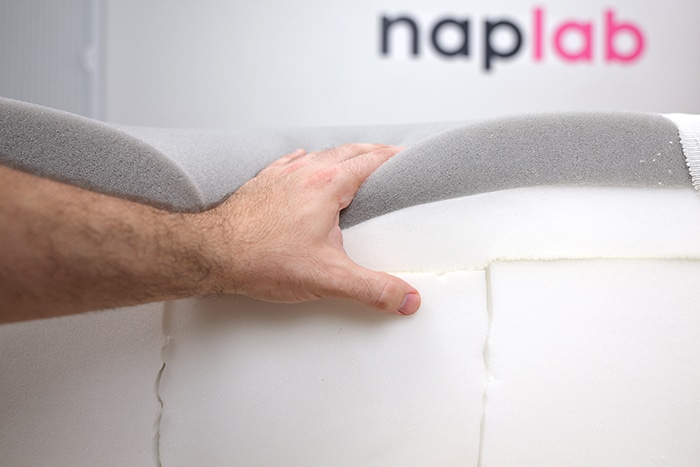 Ghostbed Comfort Hybrid Pressing On Foam Layers