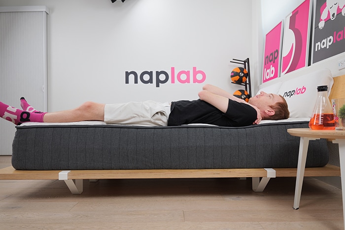 Ghostbed Signature Foam Edge Support Test Back Sleeping Ghostbed Signature Foam Edge Support Test Back Sleeping