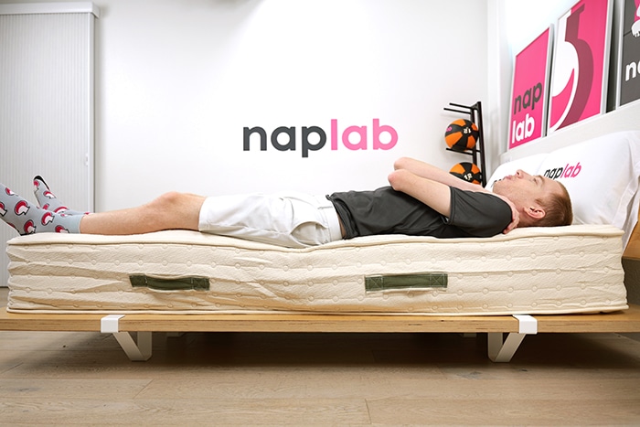 Avocado Organic Hybrid Edge Support Test Back Sleeping Avocado Organic Hybrid Edge Support Test Back Sleeping
